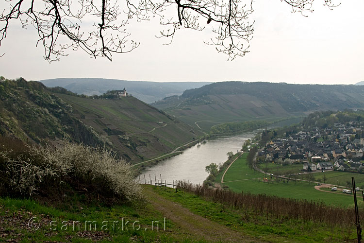 Uitzicht op Marienburg, Pünderich en de Moezel vanaf Reid