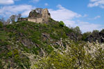 Burg Are vanaf een van de uitzichtpunten aan het wandelpad richting Teufelsloch