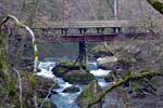 De brug over de Prüm bij de Irreler Wasserfälle bij Irrel in de Eifel