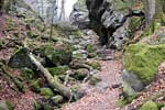 Het mooie wandelpad door de Teufelsschlucht bij Irrel in de Eifel