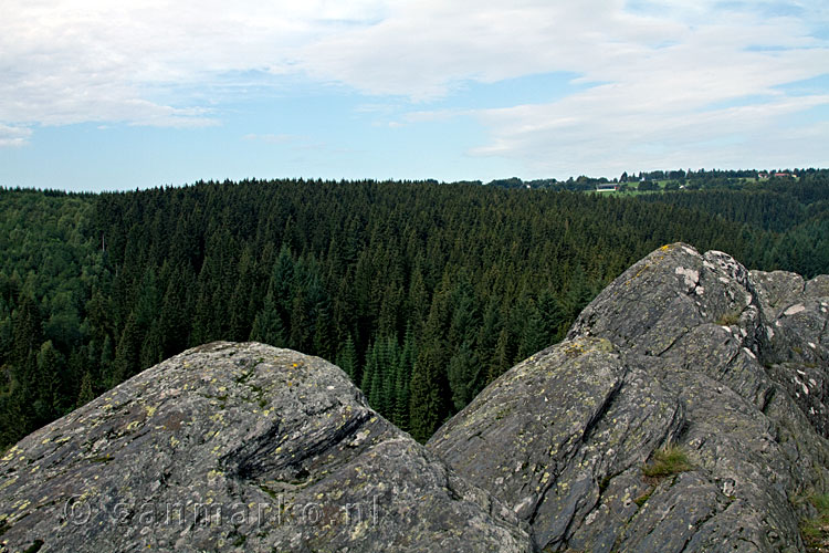 Het uitzicht over de Eifel vanaf een uitzichtpunt vanaf de Jahrhundertweg bij Monschau