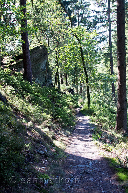 Het wandelpad van de Jahrhundertweg Monschau van de Eifelverein