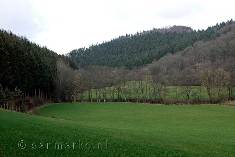 Het laatste mooie uitzicht over de Eifel tijdens onze rondwandeling bij Nohn in Duitsland