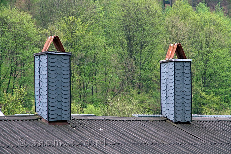 Schoorstenen van het Tuchmuseum Wülfing in Grunewald