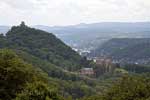 Vanaf het wandelpad is Burg Drachenfels in het Siebengebirge al een mooi plaatje