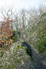 Wandelend over de rotsen met uitzicht over Schuld in het Ahrtal in de Eifel