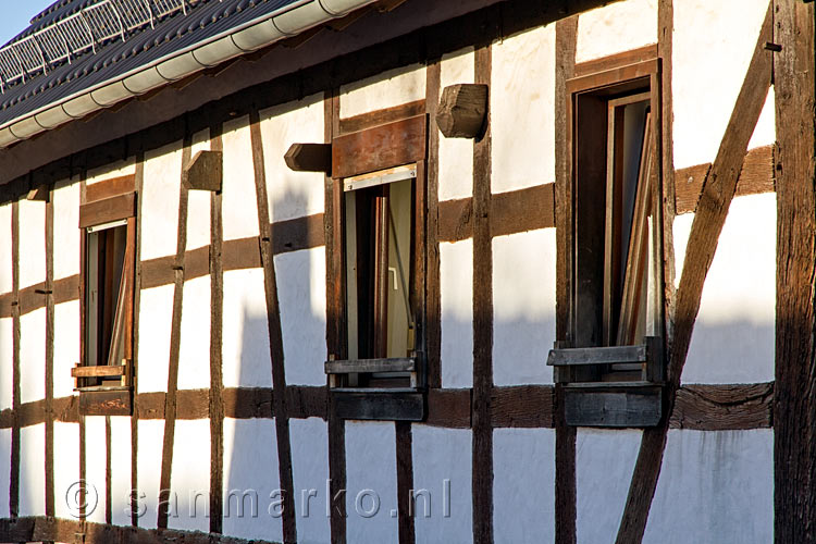 Duitse vakwerkhuizen in Sierscheid aan het eind van onze wandeling