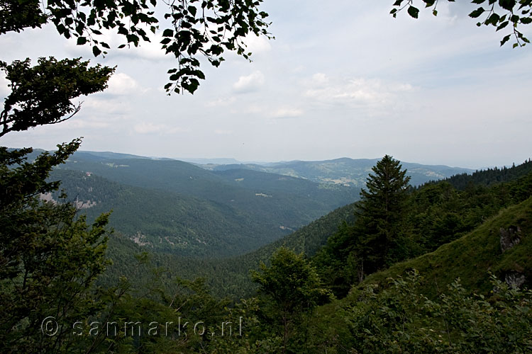 Vanaf het wandelpad een schitterend uitzicht over het dal van Munster op het Sentier des Roches