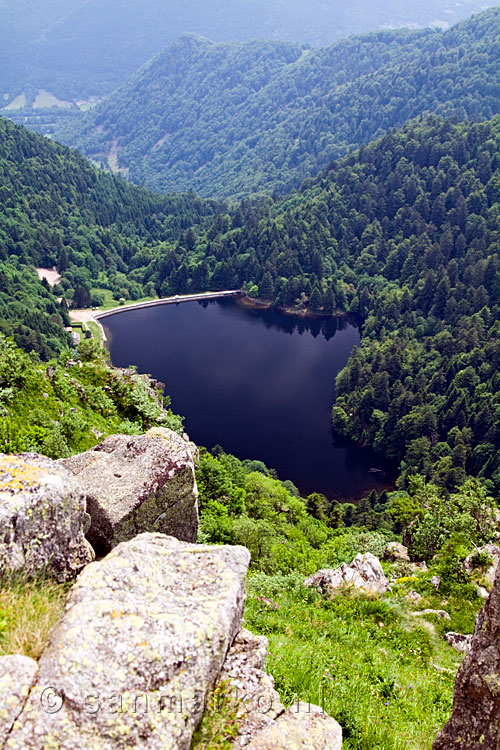 Lac de Schiessrothried vanaf de klim naar Hohneck in de Vogezen