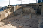 Een gerestaureerd stuk opgraving in Festos op Kreta