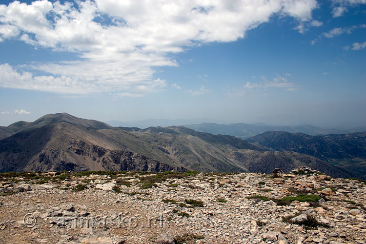 Het uitzicht vanaf de top van Gigilos op Kreta