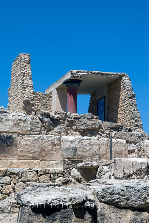 Een van de gerestaureerde delen van het paleis van Knossos