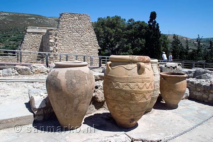 Het uitzicht vanaf het plein van Knossos op Kreta