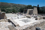 Een overzicht van het plein van Knossos