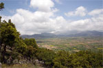 Uitzicht vanaf de Dikti grot over het Lassithi plateau op Kreta