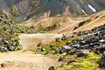 Het wandelpad van de Brennisteinsalda naar Grænagil in Landmannalaugar