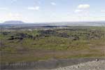 Uitzicht richting Dimmuborgir en Sellandafjall vanaf de krater Hverfjall