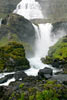 Een schitterend uitzicht over de Strompgljúfrafoss en de Dynjandi waterval aan de Vestfjarðavegur op IJsland