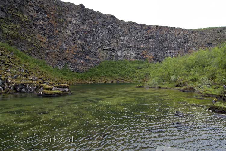 Een meertje aan het eind van de wandeling door Ásbyrgi in het Jökulsárgljúfur NP