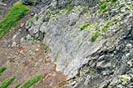 Close up van de krater wand van de krater Eldborg op Snæfellsnes