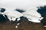 We rijden een langs stuk met uitzicht op de Langjökull op de Kaldidalur