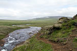 Uitzicht op de omgeving boven de Glymur waterval en de Hvalfell