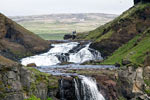 De bovenkant van de Glymur waterval in IJsland