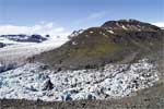 Een schitterend uitzicht op het gletsjermeer Vatnsdalslón in Vatnsdalur