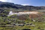 Een fumarole in de schitterende natuur bij Nesjavellir op IJsland