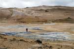 Uitzicht over het schitterende Námafjall vlakbij Mývatn en Reykjahlíð