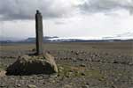 Het monument op de top van de Kjölur, de onverharde weg door het binnenland in IJsland