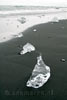 Glanzende ijsblokken op het git zwarte strand bij Jökulsárlón