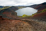 De krater met kratermeer van Ljótipollur met veel forel