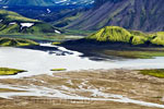 Git zwart gecombineerd met gif groen, alleen in Landmannalaugar