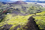 Uitzicht vanaf de Nordurnamur op de zuid kant van Landmannalaugar