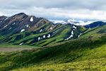 Bijzondere groene kleuren op de bergen van Landmannalaugar in IJsland