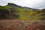 De kraterwand Rauðhóll en de lava bergen op Snæfellsnes op IJsland