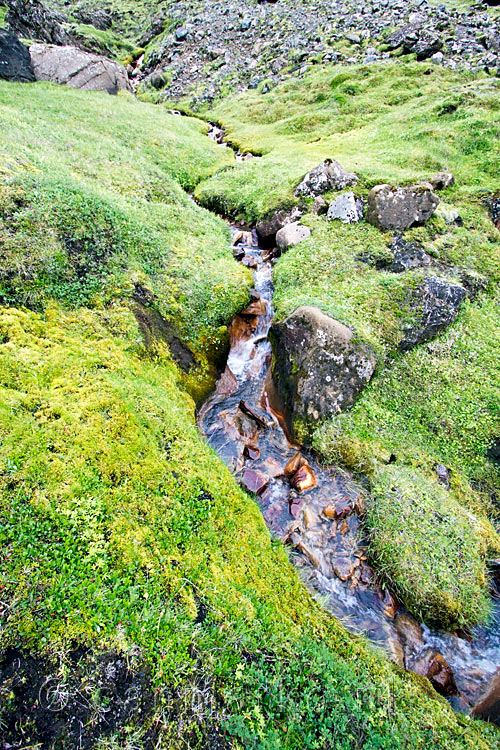 Door het schitterende landschap van Selvellir stroomt een schitterend beekje