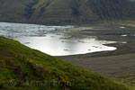Het eerste uitzicht over de Skaftafellsjökull vanaf Sjónarnípa wandelpad
