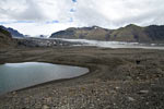 Uitzicht over de hele Skaftafellsjökull in Skaftafell NP in IJsland