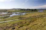 Uitzicht over de schitterende natuur van Þingvellir in IJsland