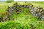 De ruïnes van de boerderij van Skógarkot in Þingvellir National Park in IJsland
