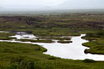 Uitzicht over de breuklijn bij Þingvellir National Park in IJsland