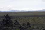 Laufskálavarða en de Mýrdalsjökull gletsjer in de achtergrond