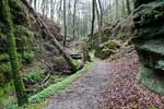 Het begin van het wandelpad door de Roitsbach bij Berdorf