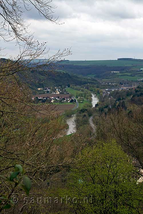 Het uitzicht over Echternach bij Geierslay in Luxemburg