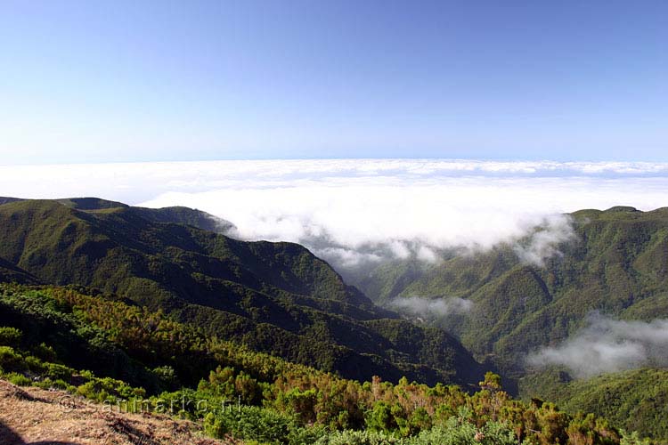 Uitzicht net boven Rabaçal, bij een populaire wandeling op Madeira