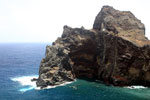 Uitzicht op grillige rotspartijen bij de wandeling Ponta de São Lourenço in Madeira