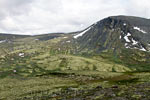 De schitterende bergen gezien van de top van de Mehø in Noorwegen