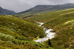 Vanaf het wandelpad een schitterend uitzicht over Rondane Nasjonal Park bij Høvringen